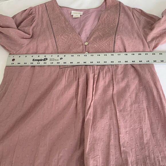Starling Reine Dress Women 16 Dusty Pink Rose Puff Cottagecore Boho Peasant - Picture 8 of 12